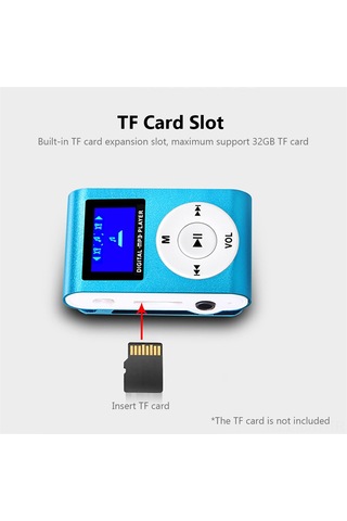 Monyee Taşınabilir Metal Mp3 Çalar - Lcd Ekranlı, Tf Kart Desteği, Uzun Pil Ömrü