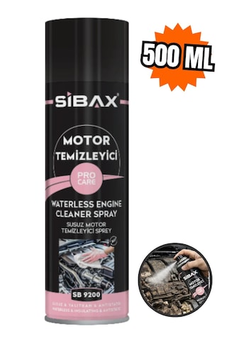 Sibax Motor Temizleyici Susuz Temizler Yalıtkan Antistatik 500 Ml Yerli Üretim Kodu : Sb 9200