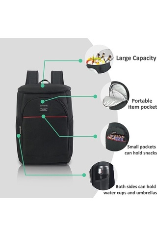 Dancemonkey Isı Yalıtım Soğutucu Sırt Çantası, Sızdırmaz Yumuşak Soğutucu Çanta, Hafif Kamp Soğutucu Gri