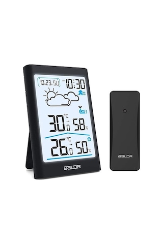 Lemestar Ev İç/disı Sıcaklık Nem Ölçer Kablosuz Hava Durumu İstasyonu Lcd Büyük Ekran Hava Tahmini Elektronik Alarm Saat