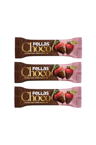 Çikolata Kaplı Meyve Bar Çilek 35gr X3 Çikolata Kaplı Meyve Bar Çilek 35gr X3