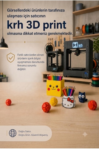 Kalem Kutusu Renkli Kurşun Kalem Tasarımlı, Masaüstü Düzenleyici, 3d Baskı Turuncu