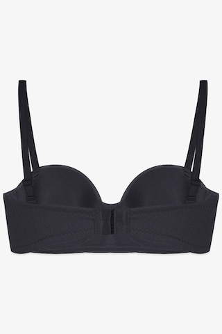 Kadın Dolgusuz Pamuklu Fitilli Straplez Sütyen Siyah