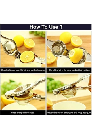 Paslanmaz Çelik Limon Sıkacağı Açık Gri