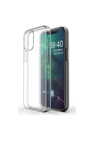 Apple Uyumlu iPhone 12 Kılıf Zore Şeffaf Ince Ve Esnek Süper Silikon Renksiz
