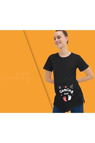 Bk Gift Espri Tasarımlı Siyah Hamile Tişörtü, Hamileye Hediye, Yeni Anne Hediyesi, Arkadaşa Hediye-1 001