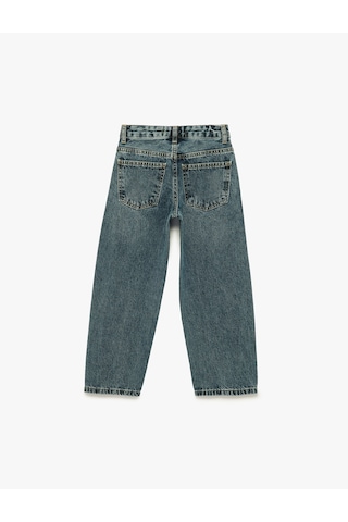 Koton Pamuklu Oversize Cepli Denim Balon Pantolon Lacivert 6skb40050td
