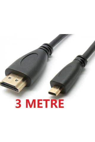 3 Metre Micro - Mikro Hdmı To Hdmi Çevirici Dönüştürücü Kablo