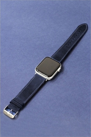 Apple Uyumlu Watch Kordon Deri Crazy Lacivert 38-40-41 Mm