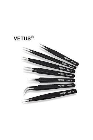 Esd Hassas Elektronik Cımbız Seti Antistatik Çelik Tweezer Set