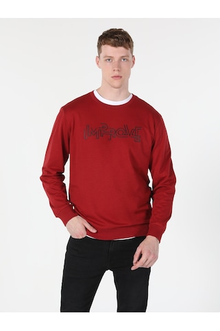 Colin's Regular Fit Baskılı Kırmızı Erkek Sweatshirt CL1060123_Q1.V2_RED Kırmızı