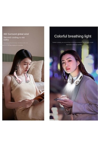 Açık Siyah Tip-c Sessiz Çok Fonksiyonlu Yapraksız Elektrikli Fan R17ex2 Siyah