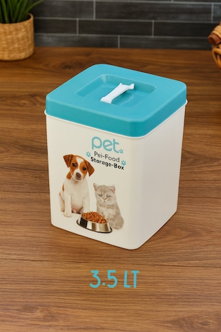 Evcil Hayvan Kedi Ve Köpek Mama Saklama Kabı- Mavi