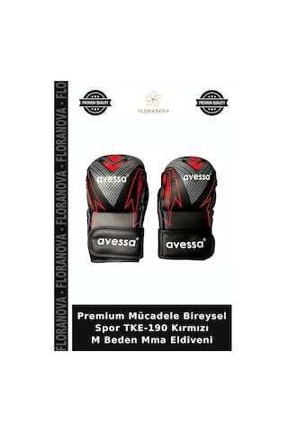 Premium Mücadele Bireysel Spor Tke-190 Kırmızı M Beden Mma Eldiveni