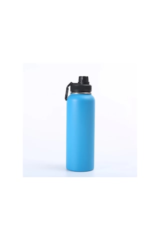 1000ml Paslanmaz Çelik Termos Şişe Büyük Kapasiteli Termal Su Şişesi Yalıtımlı Bardak Çift Duvar Vakum Şişeleri Seyahat Açık Mavi Diğer