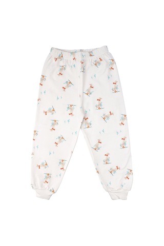 Bebegen Unisex Ekru Ördek Desenli Çıtçıtlı Pijama Takımı Çok Renkli