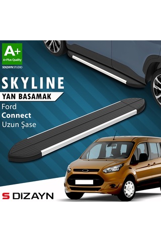 S-dizayn Ford Connect Uzun Şase Skyline Aluminyum Yan Basamak 203 Cm 2002-2014 A+ Kalite