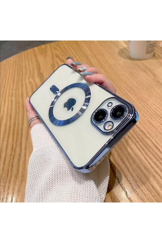 Apple Uyumlu iPhone 14 Plus Kilif Magsafe Kamera Lensli Korumali Seffaf 561062587