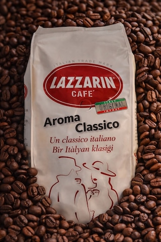 Orjinal İtalyan Kahve Çekirdeği 1 Kg Lazzarin Cafe Aroma Classico Çekirdek Kahve