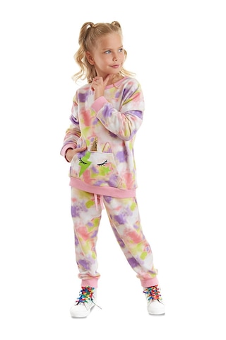 Denokids Mshb&g Unicorn Batik Desenli Pembe Yeşil Kız Çocuk Eşofman Takım Pembe - Yeşil