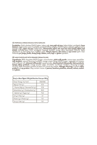 Patiswiss Portakallı Krema Dolgulu Sütlü Çikolata 240 G