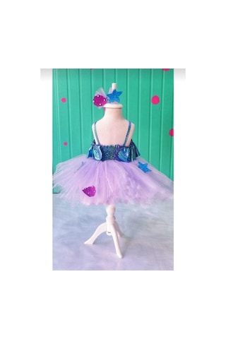 Deniz Kızı Kostümü Kolları Volanlı Ve Tokalı, 4-5 Yaş