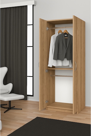 Sahar Giyinme Dolabı - Çok Amaçlı Dolap - Gardırop 60 Cm-2 Kapaklı Atlantik Çam