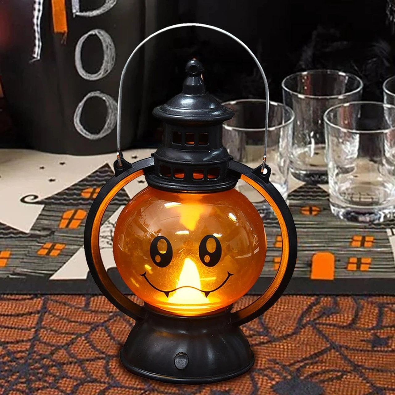 Vintage Led Jack-o'-lantern - Taşınabilir Jack-o'-lantern Balkabağı Lambası - Elektronik Işık Feneri, Jack-o'-lantern Kafatası Dekorasyonu Diğer