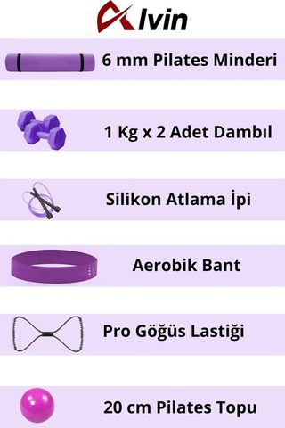 Tüm Vücut Fitnessı İçin İdeal Pilates Seti - Mindere, Dambıla Ve Daha Fazlasına Sahip Genel