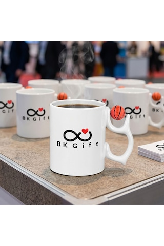 Bk Kurumsal Promosyon Logolu Basketbol Toplu Beyaz Kupa Bardak 10 Adet Logo Baskılı
