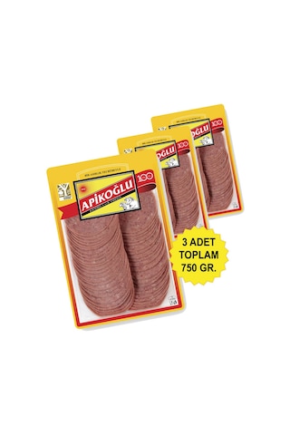 Dilimli Dana Macar Salam 250 Gr. Üçlü Paket Toplam 750 Gr.