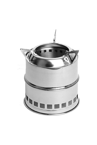 Yunboo Çelik Çelik Kamp Ateşi, Isı Ve Pişirme Için Taşınabilir, Uzun Süreli Ateşleme, Piknik Ve Bisiklet Turları İçin Uygun Gümüş