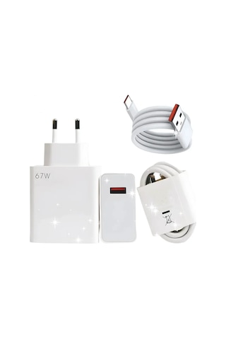 Type-c 67w Watt Ultra Hızlı Şarj Aleti Adaptör Kablo Set Standart