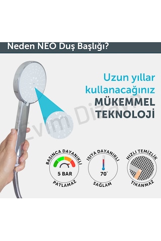 Aqua Bagno Neo El Duşu - Duş Spirali Hortumu Set 2 Parça