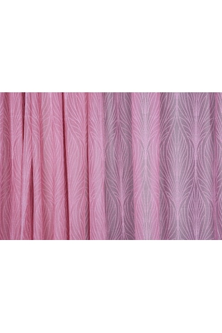 Kdk 2580 Desen Pembe Renk Tek Kanat Hazır Dikilmiş Pileli Fon Perde 300 260 Cm Pembe