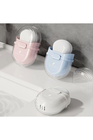 Seyahat Sabun Kutusu Kapatılabilir Tabak Mühürlü Saklama Kapaklı Sızdırmazlık Kutusu Beyaz