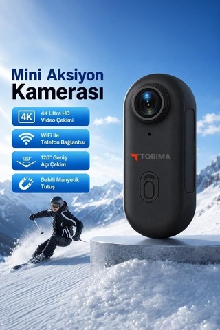 Özel Seri Aksiyon Kamerası 1080 P Cmr34 Siyah Manyetik Aksesuar Dijital