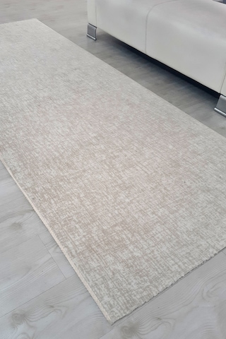 Lüle Halı Düz Renk Kaymaz Taban Yolluk Halı Bnynkremka2