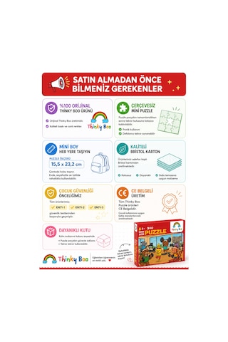 Sanat Sınıfı Mini Puzzle 40 Parça 3-7 Yaş Eğitici Çocuk Puzzle Yapboz