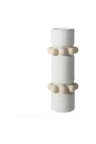 Mudo Home Daphne Dots Vazo 17x17x47 Cm Beyaz