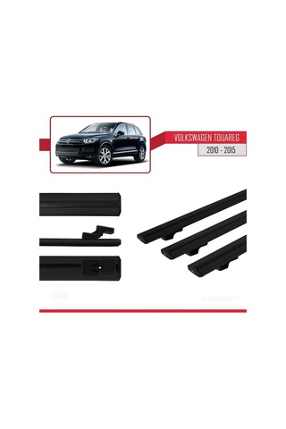 Volkswagen Touareg 2010-2015 Arası İle Uyumlu Basic Model Ara Atkı Tavan Barı Siyah 3 Adet