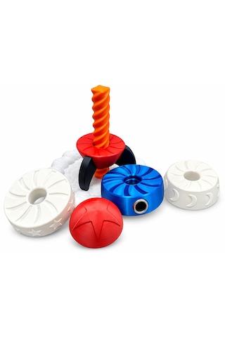 Meydora 3d Baskı Roket Dizme Oyuncağı Uzay Temalı Eğitici Çocuk Oyuncağı Spinning Rocket Stacking Toy