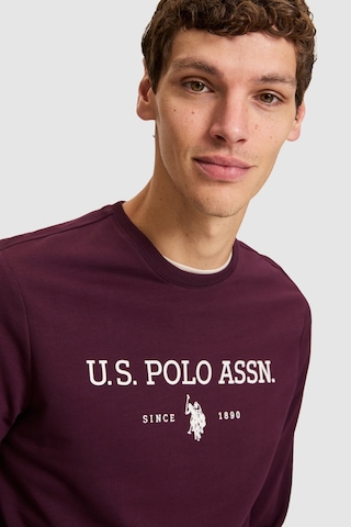 U.S. Polo Assn. Erkek Bordo Bisiklet Yaka Regular Fit Basic Sweatshirt 50333273-vr180 Dark Plum