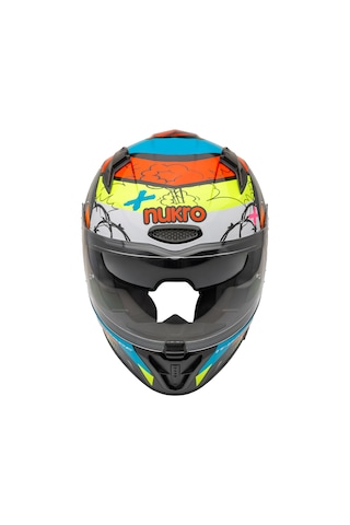 Nukro B-506 Kong Kapalı Motosiklet Kaskı Siyah-kırmızı-neon Sarı