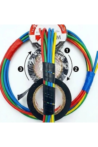 K.e.m. Pvc İzole Elektrik Bantı - Yüksek Mukavemetli Yalıtım Ve İzolasyon Bandı - 0.13mm X 19mm X 10m Siyah Diğer
