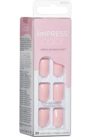 İmpress Color Kendinden Yapışkanlı Takma Tırnak Kısa Parlak Açık Pembe
