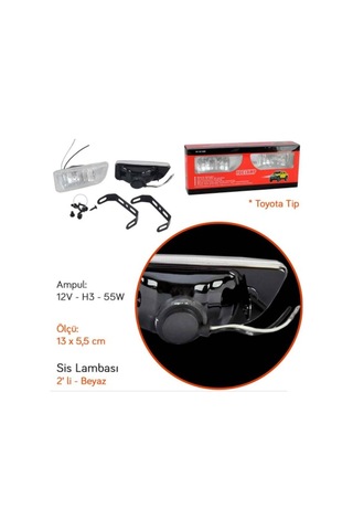 Carub Efsane Kasa Toyota Uyumlu Tip Sis Lambası 12v Beyaz 2 Adet(emark B