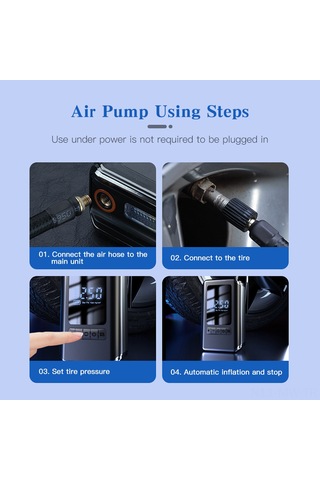 Moveevo Akıllı Kablosuz Arabalar Motosikletler Bisikletler Lastik Hava Pompa, Otomatik Kesme Fonksiyonu İle Portatif Mini Hava Kompresörü