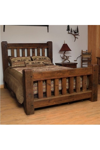 Masifart_Mobilya Masifart Ahşap Karyola Klasik Ahşap Kalın Latalı Çift Kişilik