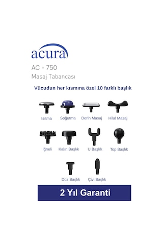 Acura Ac-750 Isıtmalı & Soğutmalı Profesyonel Masaj Tabancası Siyah